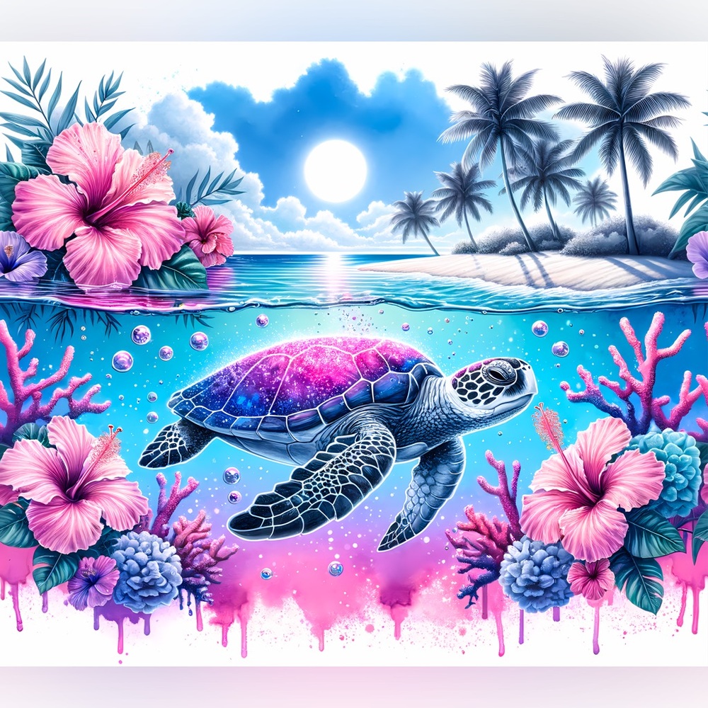 20oz sea turtle tumbler